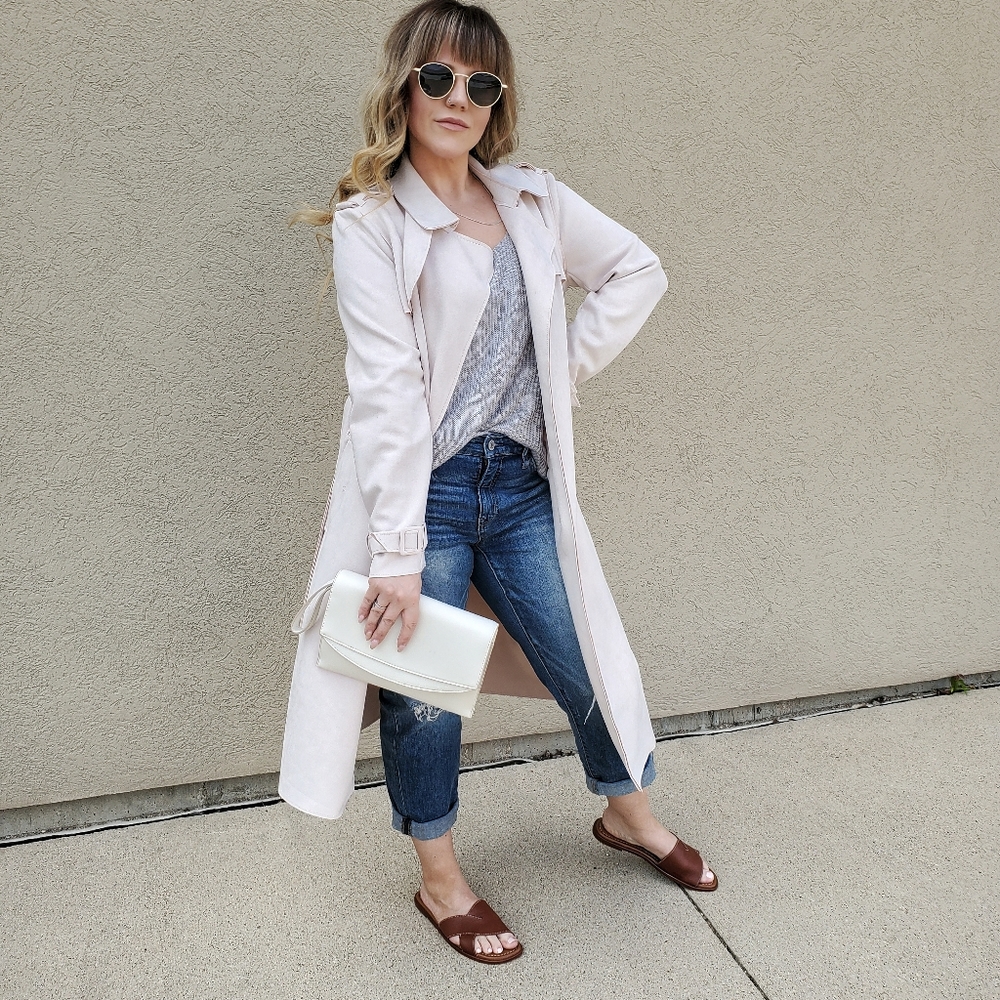 Light pale pink Trench Coat